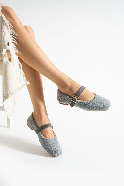 Jackers Soft Comfortable Winter Casual Ballerinas with Fur Inside and Belt