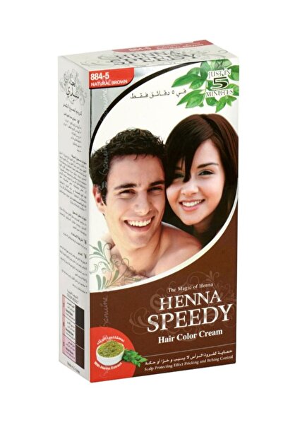 hena مجموعة كريم تلوين الشعر الاحترافية سبيدي، بني طبيعي 884-5، 120 جم