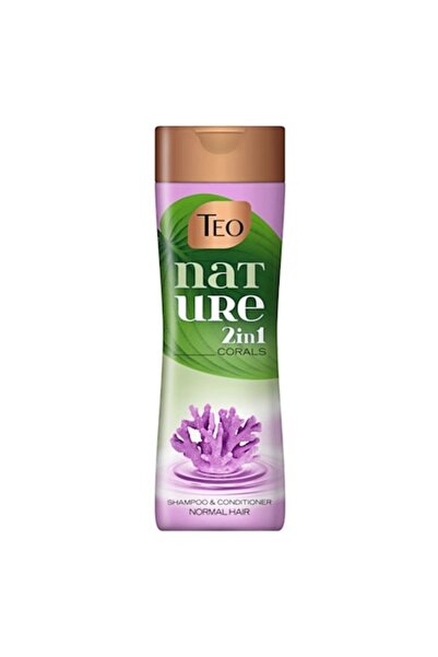 Teo Set 3 x Sampon Nature 2 in 1 Corals, pentru Par Normal, cu Corali, 350 ml