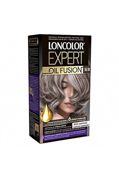Loncolor Set Permanent Hair Dye Without Ammonia Expert Oil Fusion 10.19 Silver Blonde, 2 Boxes x 100