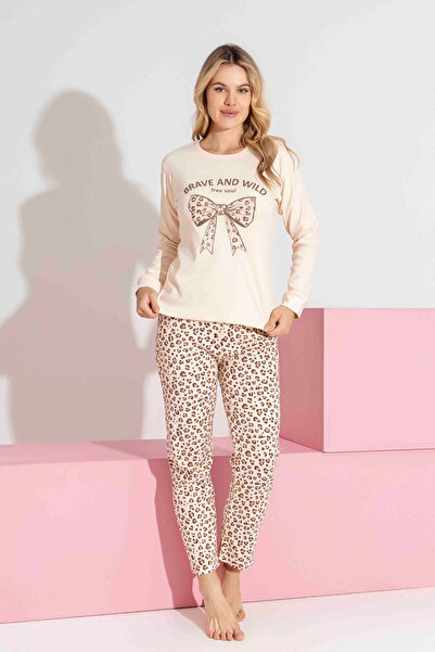 İYİBU Set de pijamale din bumbac cu mâneci lungi cu model leopard pentru mamă și fiică (se vinde separat)