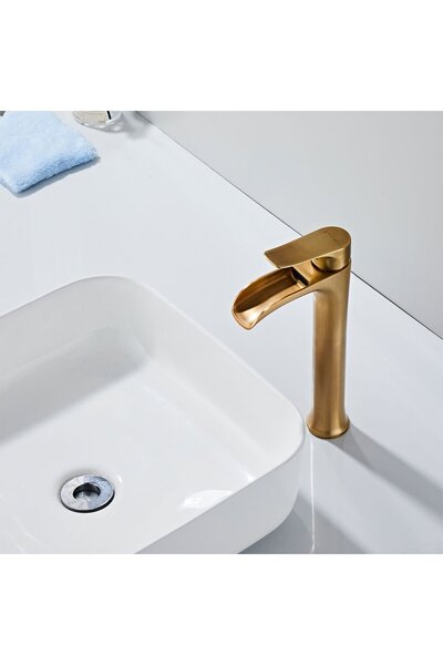 Fause High Bowl Sink Faucet Waterfall Antique Aged Ksl112-A