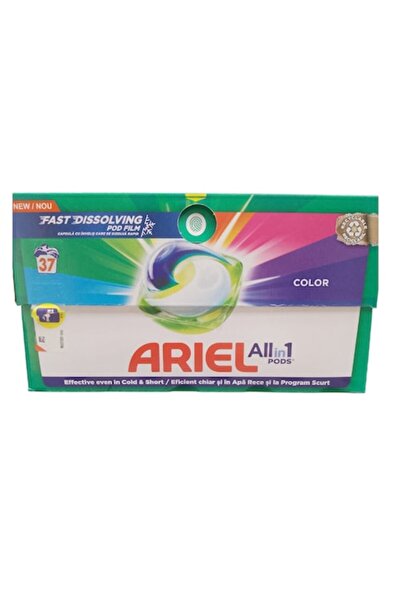 Ariel All in 1 PODS Color Laundry Detergent Capsules, Cold Boost, 37 Washes