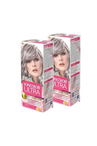 Loncolor Pachet 2x Vopsea de păr Ultra cu amoniac 10.19 Blond argintiu intens