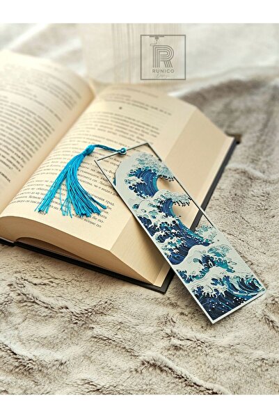 Runico Design Deniz ve Okyanus Dalgaları Figürlü Kitap Ayracı – Dekoratif Hed...