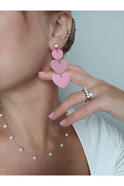 La fee aksesuar أقراط نسائية على شكل قلب أحمر