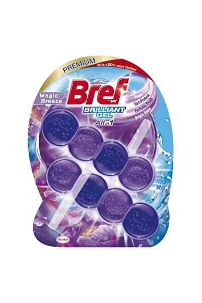 Bref Pack of 3 X Brilliant Gel Magic Breeze toilet air freshener balls 2x42g