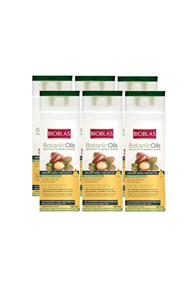 Bioblas Set 6 x Sampon anticadere cu ulei de argan, 0% parabeni, hipoalergenic, 360 ml