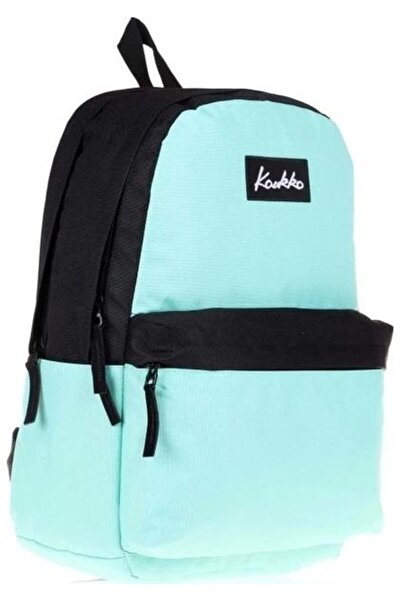 KAUKKO Basic Colors School Backpack Mint Black K1415