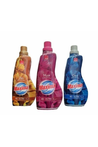 Sano Pack of 3 Maxima Fabric Softener 1 L - Cool, Zen, Musk - 3 x 40 washes