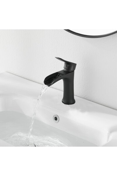 Fause Basin Faucet Waterfall Black Klb112-B