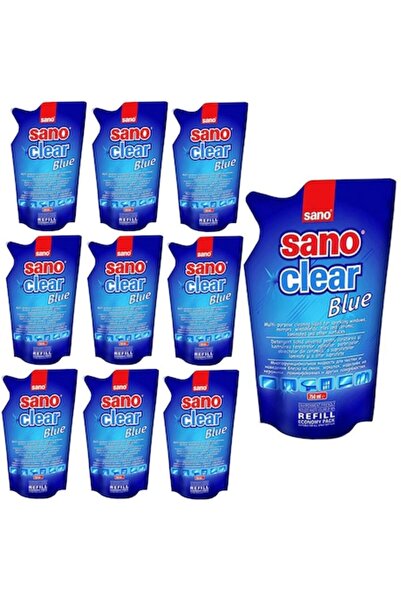 Sano Clear, Rezerva, Blue - Glass Cleaning Solution, 10x750ml