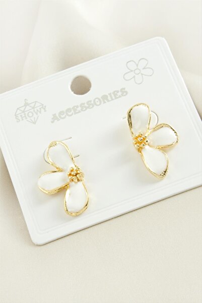 Marsilyan Flower Enamel Metal Earrings