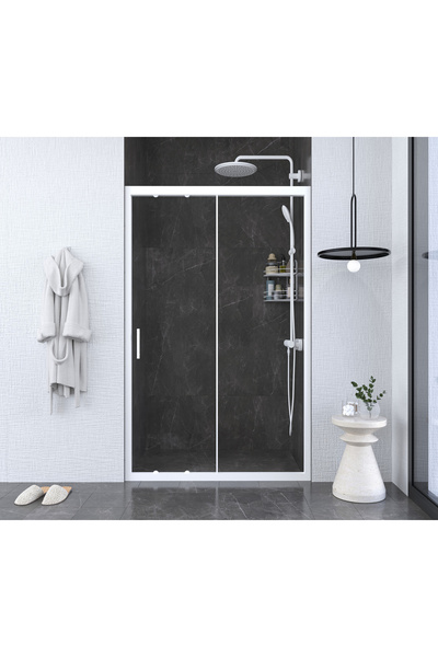 PointPro Point Duşakabin 139 Cm 1 Sabit 1 Sürgü İki Duvar Arası Şeffaf Cam Be...