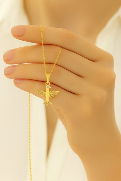 Jewerly Women's Glitter Wings Gold Necklace