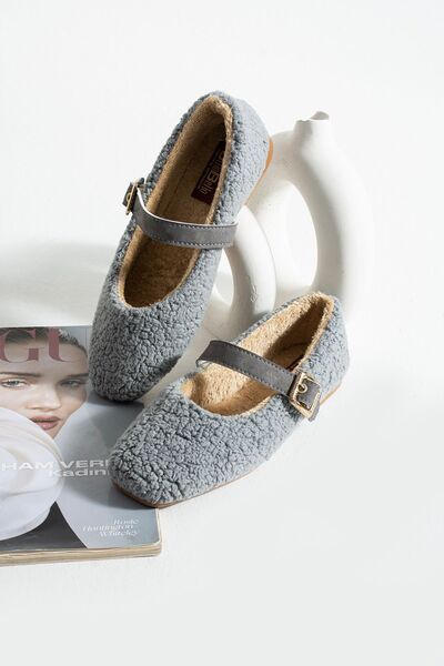 Jackers Soft Comfortable Winter Casual Ballerinas with Fur Inside and Belt