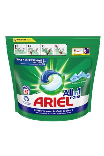 Ariel Detergent de rufe capsule All in One, 2x65 buc 130 spalari