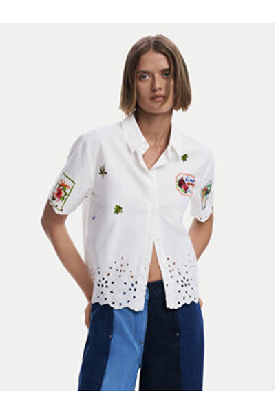 Desigual Γυναικείο Πουκάμισο 25SWCW17 Λευκό