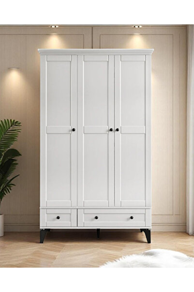 miracool Silva 3 Kapılı Dolap / %100 MDF / Ücretsiz Kurulum / Beyaz