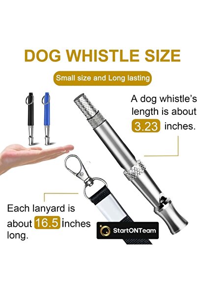 StartONTeam Fluier profesional cu ultrasunete anti-lătrat pentru dresaj, repelare sau îndepărtarea câinilor agresivi, argintiu