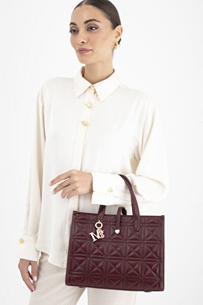 Matthew Cox حقيبة يد نسائية باللون الأحمر الداكن BYN2438