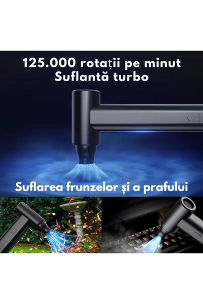 OEM Portable Air Blower 2000mAh×4 Battery with 6 Accessories Black – Advanced Cleaning Tool