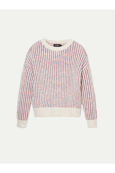 Desigual Γυναικείο Πουλόβερ 24WWJF34 Εκρού
