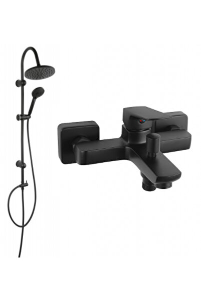 FERRO Pachet 2 in 1 Baterie cada/dus Vitto Black-Set Bara Dus 3 Functii Rondo...