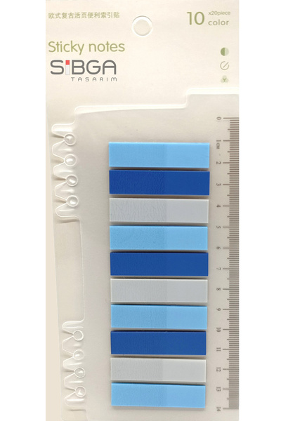 sibga tasarım Postit ملون شفاف Post-it Post It.علامة مرجعية للكتاب، ورق ملاحظات لاصق، 200 ورقة
