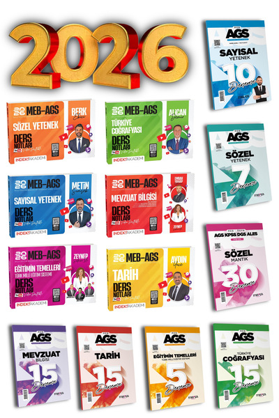 İndeks Akademi Yayıncılık 2026 MEB-AGS Tüm Dersler Ders Notları Deneme Seti