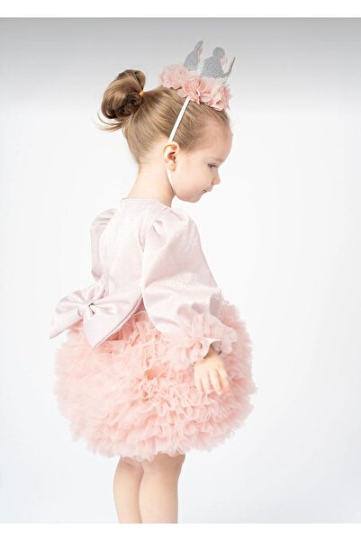 Butik KIZ ÇOCUK ÖZEL TASARIM ÖZEL GÜN ELBİSESİ TÜL DETAYLI ELBİSE DOĞUMGÜNÜ D...