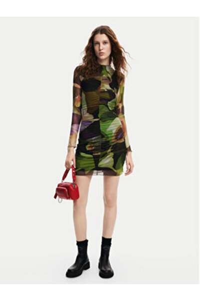 Desigual Γυναικείο Φόρεμα Casual 24WWVK36 Πράσινο