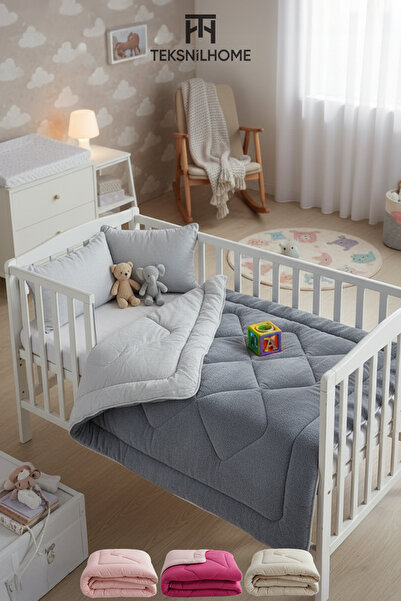 TeksNil Home Pamuklu Welsoft Bebek Yorganı 95x145 cm Yumuşak Çift Taraflı Beb...