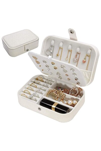 Hope منظم مجوهرات من الجلد الصناعي، 3 طبقات، صندوق مجوهرات كبير للسفر للنساء ...