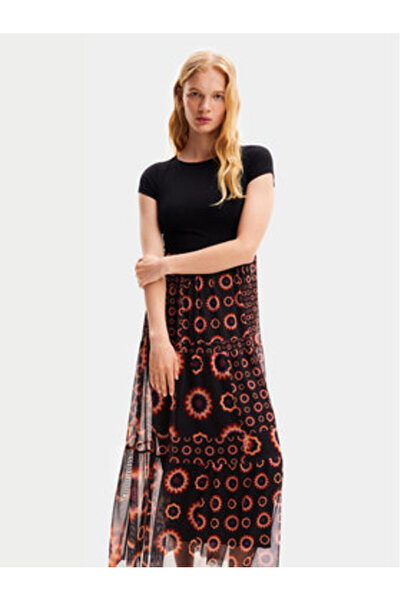 Desigual Γυναικείο Καλοκαιρινό Φόρεμα 24SWVK65 Μαύρο