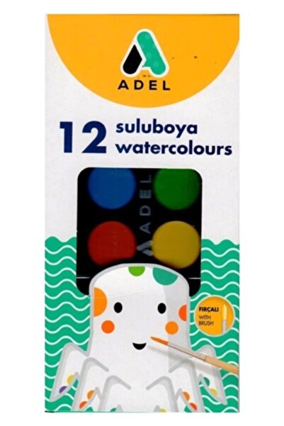 Adel 12LI Büyük Sulu Boya 30MM 12 Renk