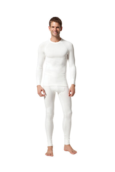Eng Çift Kaplan Termal Erkek Uzun Kol Beyaz Fanila 1000