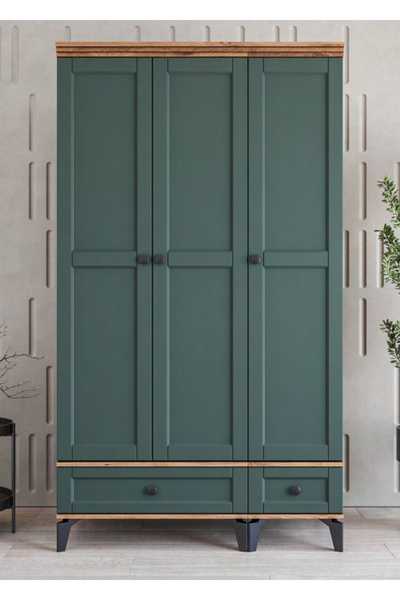 miracool Silva 3 Kapılı Dolap / %100 MDF / Haki