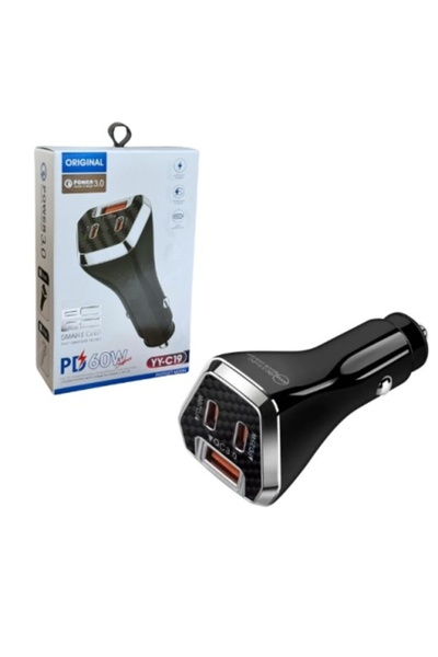 Poro Online Încărcător auto PD 60W 2x PD + QC 3.0 + 1x USB YY-C19
