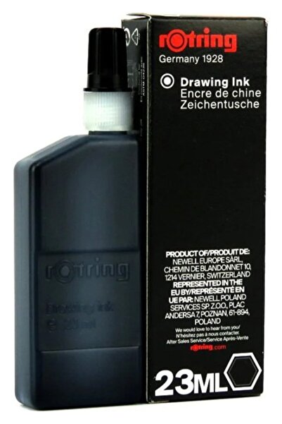 Rotring 23 ml Drawing Isograph Black Ink (2 Pieces)