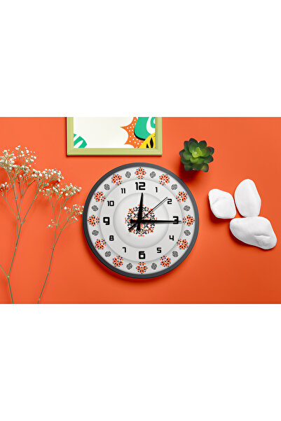 M&H Quality Ethnic Floral Pattern Decorative Wall Silent Clock 40cm