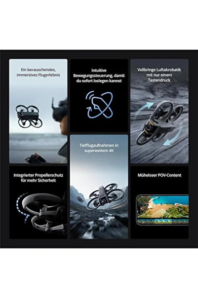 Genel Markalar Avata 2 Fly More Combo (Three Batteries)- 26 Dakika Uçuş Süresi, 4K 60 FPS Çekim, Gri