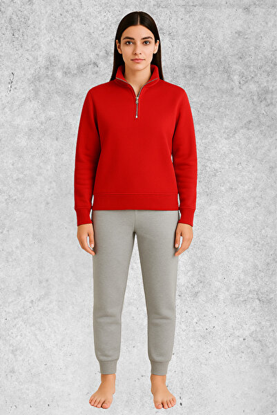 MOLICO Unisex New Season Cotton Seasonal Half-Zip Sweatshirt Tracksuit Bottoms Combination Set of 2