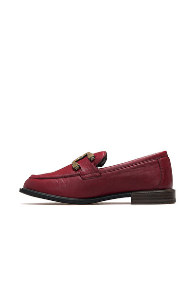 Mammamia Women's Genuine Leather Loafer Casual Shoes 25K D25Ka-3415 Z Claret Red