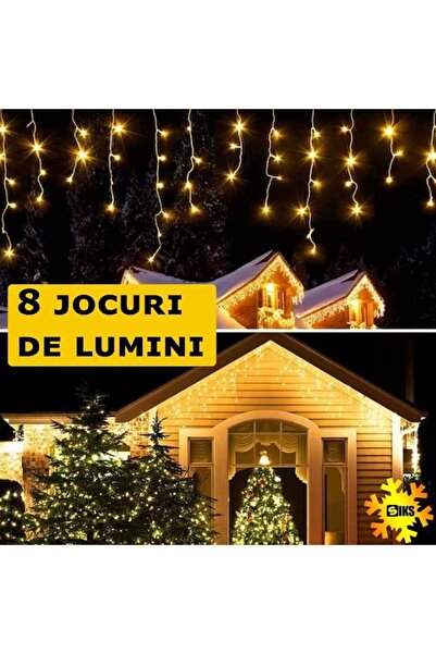 AisHa StoRe OnliNe Christmas Icicle Lights SIKS, 25 Meters, 500 LEDs, Indoor/Outdoor, Warm White