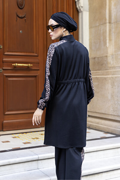 dilber fashion Double Face Cotton Lycra Double-Sided Tracksuit Set with Leopard Detail and Bag Gift