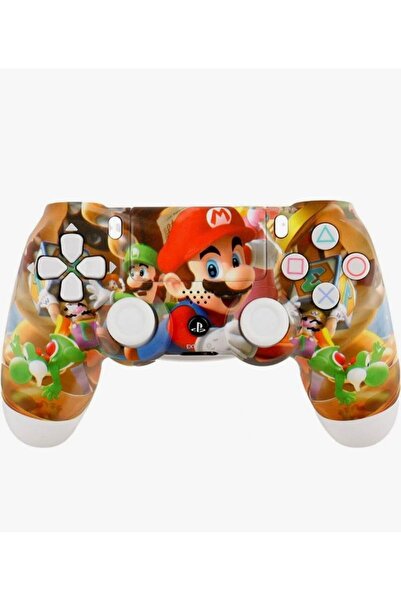 CRKTEKNOLOJİ Playstation Dual-Shock 4 Uyumlu MARİO Desenli Ps4 Oyun Kolu Pc + Ps4
