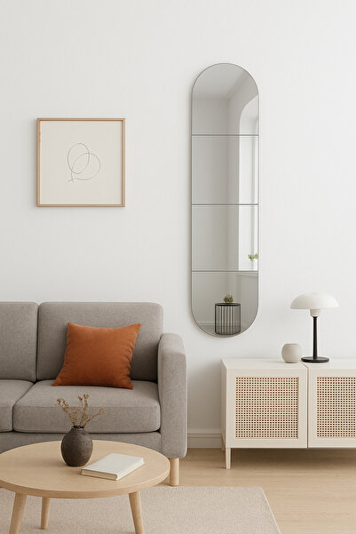 Aynova 4 Parça Oval Dekoratif Duvar Ve Boy Aynası 30x30