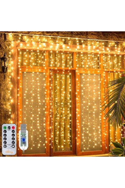 AisHa StoRe OnliNe Instalație de perdea luminoasă de Crăciun, telecomandă inclusă, 300 LED-uri, interconectabile, 3M×3M, 8