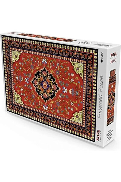 NUVVO 1000 Parça Kırmızı Antik Halı Desenli Puzzle